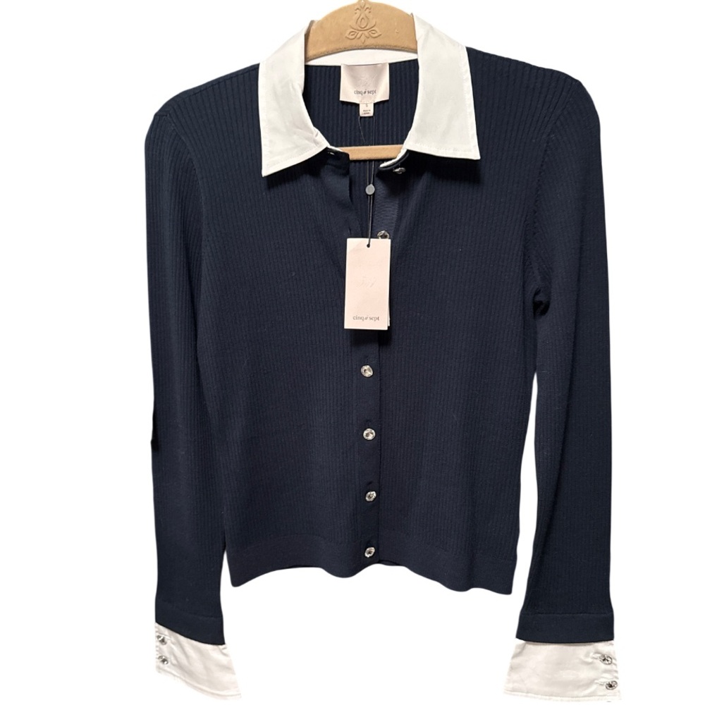 CINQ A SEPT Soma Collared Cardigan - Picture 6 of 9